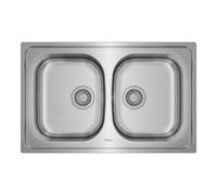 Fregadero con orificio Teka Universe 80 T-XP 2C - Acero inoxidable, 2 cubetas, encastre