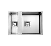 Fregadero Cuba doble Fulgor Milano Rectangular 55 cm P2B 5545 Q F SF R Satin Steel