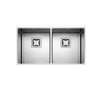 Fregadero Cuba doble Fulgor Milano Rectangular 83 cm P2B 8343 Q U Satin Steel