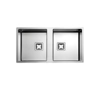 Fregadero Cuba doble Fulgor Milano Rectangular 85 cm P2B 8545 Q F FS Satin Steel