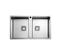 Fregadero Cuba doble Fulgor Milano Rectangular 86 cm P2B 8651 QA F SF Satin Steel
