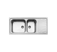 Fregadero Cuba doble Smeg Rectangular 116 cm Universal Alba SG116D Acero Inoxidable