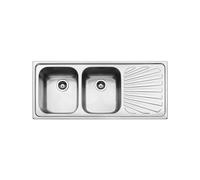 Fregadero Cuba doble Smeg Rectangular 116 cm Universal Alba SP116D Acero Inoxidable
