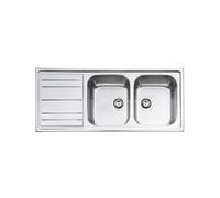 Fregadero Cuba doble Smeg Rectangular 116 cm Universal Aurora LPR116 Acero Inoxidable