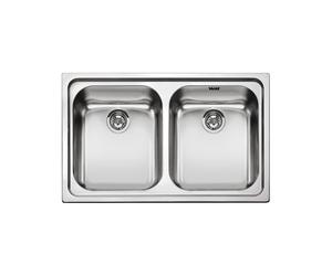 Fregadero Cuba doble Smeg Rectangular 79 cm Universal Alba SP792-2 Acero Inoxidable