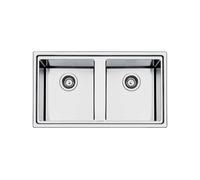 Fregadero Cuba doble Smeg Rectangular 86 cm Universal Mira LFT862 Acero