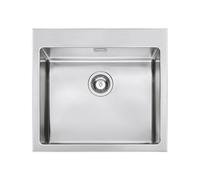 Fregadero Cuba sola Smeg Rectangular 50 cm Universal Mira VQR50RS Acero