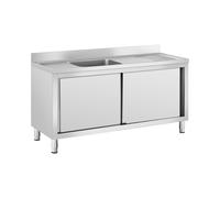 Fregadero de acero inoxidable - 1 cuba - Royal Catering - Acero inoxidable - 160 x 60 cm