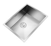 Fregadero de acero inoxidable 304 mini trompeta con desagüe de montaje superior, fregadero de cocina para espacios compactos, plateado, 55 x 40 x 21 cm, perfecto para caravanas y cocinas al aire libre