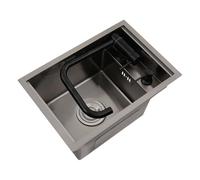 Fregadero de acero inoxidable con grifo, fregadero empotrable, fregadero con fregadero oculto, lavabo invisible, 30 x 45 x 23 cm