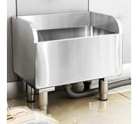 Fregadero de acero inoxidable con patas ajustables para montaje en suelo resistente para cocinas y lavanderías, 45 x 41 x 55 cm, ideal para una limpieza eficiente