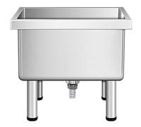 Fregadero de acero inoxidable de 60 cm, bañera independiente para uso en interiores y exteriores, lavadero, fregadero, fregona, lavabo de servicio para negocios