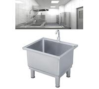 Fregadero de acero inoxidable for fregona, for uso en interiores y exteriores, cubeta for fregona, lavadero, piscina for garaje y sótano.(60x50cm/23.6x19.7in)