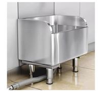 Fregadero de acero inoxidable, lavabo de servicio de cocina comercial con colador de drenaje, diseño de montaje en suelo para restaurantes y garajes