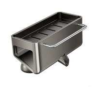 Fregadero de acero inoxidable para carrito con diseño inclinado, estante para paños de cocina a prueba de óxido para organización de cocina, soporte de esponja con ventosa para secado de encimera