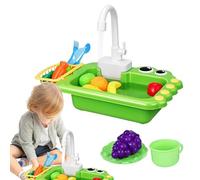 Fregadero de - Agua Corriente Eléctrico Lavabo | Juego de rol Flotante para Niños Pequeños Chicos Chicas, Aprendizaje Autonomía, Accesorio Cocina Educativo