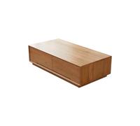 Fregadero de baño de madera maciza de 130 x 65 x 35 cm, mesa central redonda de madera de cerezo, mesa de almacenamiento simple con cajones, elegante lavabo de baño de piel