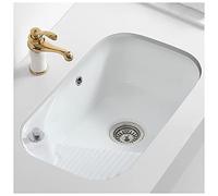 Fregadero de baño grande de 25 x 16 pulgadas, lavabo de cerámica colorida con tabla de lavar y grifo debajo del mostrador para baños modernos (color: E: 62 x 41 x 20 cm)