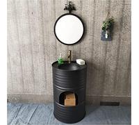 Fregadero de baño independiente con grifo y espejo, tocador industrial moderno para decoración de hotel y hogar