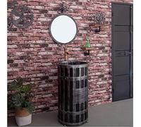 Fregadero de baño independiente, moderno mueble de tocador con lavabo, grifo y desagüe para una decoración elegante del baño