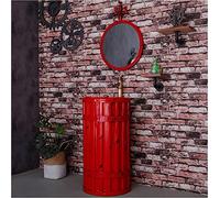 Fregadero de baño independiente, moderno mueble de tocador con lavabo, grifo y desagüe para una decoración elegante del baño