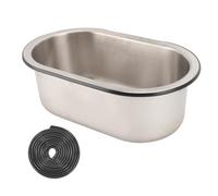Fregadero de Barra de Acero Inoxidable 304 fregadero de acero inoxidable 32x18 curvo Tazón Individual para Cocina, Instalación Empotrada con Cepillado Vasca singola