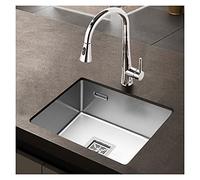 Fregadero de barra de acero inoxidable de 17 x 12 x 9 pulgadas, fregadero de cocina de un solo tazón con grifo blanco, combo duradero y elegante para uso doméstico y comercial