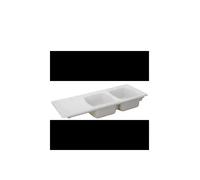 Fregadero de cerámica de 2 cubetas con repisa escurridora Lusitano de Unisan - Sin válvula