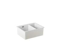 Fregadero de cerámica rectangular una cubeta y media 60x46 cm Valet de Unisan - Con sifón