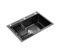 Fregadero De Cocina Acero Inoxidable, Lavabo Bajo Montaje, Fregaderos Grandes Una Sola Ranura For Estación Trabajo, For Lavavajillas Doméstico FáCil InstalacióN(68X45CM-DW)