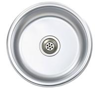Fregadero de cocina con colador y trampa fregadero empotrado fregadero redondo superficie anti-arañazos casa interior durable acero inoxidable 02_0002355