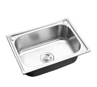 Fregadero de cocina de acero inoxidable alto con diseño versátil, grifo de mano izquierda y derecha, fácil de limpiar