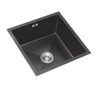 Fregadero de cocina de acero inoxidable, compacto de un solo tazón para exteriores, con accesorios completos, diseño gris plateado para caravanas y espacios pequeños