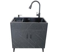 Fregadero de cocina de acero inoxidable con consola extraíble para exteriores con estantes Sto y soporte Slish para el hogar y el restaurante