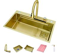 Fregadero De Cocina De Acero Inoxidable Con Encimera/empotrable/Bajo Encimera Multifuncional Grande Individual(7545)