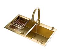 Fregadero de cocina de acero inoxidable con grifo mezclador, 82 x 45 x 21 cm, fregadero para verduras y lavavajillas, elegante para uso doméstico