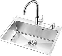 Fregadero de cocina de acero inoxidable de 60 x 45 cm, cuenco individual para cocinas modernas y fácil de limpiar, perfecto para bares en casa y entretenimiento