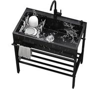 Fregadero de cocina de acero inoxidable de alta calidad, multiusos, fácil de instalar, incluye soporte para cocinas modernas