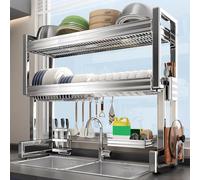 Fregadero de cocina de acero inoxidable de gran capacidad para espacios pequeños, solución de estantería de encimera para apartamentos (56 x 26 x 80 cm)