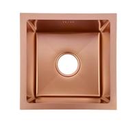 Fregadero de cocina de acero inoxidable de un solo cuenco, acabado duradero en oro rosa para cocinas domésticas modernas