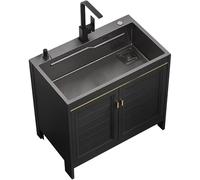 Fregadero De Cocina De Acero Inoxidable, Fregadero De Exterior Independiente, Fregadero Con Grifo De Agua Fría Y Caliente, Garaje Y Patio, Restaurante, Lavandería, Interior Y Exterior. 72x45x80