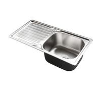 Fregadero de cocina de acero inoxidable para montaje inferior, con escurridor y accesorios, acero de grado 304, RightKit B, 71,6 x 37,5 cm, perfecto para cocinas modernas