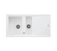 Fregadero de cocina de granito (granita) con cuenco individual y medio de Teka Stone 60 B-TG - Blanco - 115360012