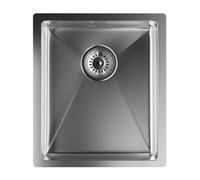 Fregadero de cocina de Klarstein - acero inoxidable 304, diseño elegante, resistente a arañazos y al calor, fácil de limpiar, incluye kit de instalación y rebosadero, 45x39 cm, para muebles bajos