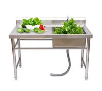 Fregadero de Cocina de un Solo Compartimento con grifos, Fregadero de Cocina de Acero Inoxidable de un Solo tazón con escurridor Izquierdo, fregaderos de Cocina comerciales para