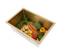 Fregadero de cocina de un solo cuenco, 60 x 40 x 22 cm, diseño de tubería de agua en forma de X, de acero inoxidable, rectangular, diseño orientado al usuario, para tiendas de postres, cafeterías