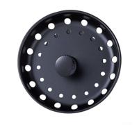 Fregadero de cocina, filtro antiobstrucciones, cubierta de eliminación de basura, acero inoxidable, diseño de paraguas de sellado de agua, negro, compatible con uso doméstico y cocina (cesta de