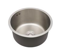 Fregadero de cocina, fregadero redondo de acero inoxidable, 41 cm, con tubo de desagüe de 10 cm, para cocina, restaurante, bar, lavabo