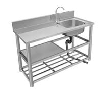 Fregadero De Cocina Independiente De Un Seno, Fregadero De Acero Inoxidable De 90 * 50 * 80 Cm, con Tubería De Agua Fría Y Caliente, for Lavandería, Garaje, Cafetería(90 * 50 * 80cm)