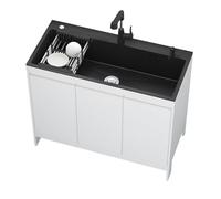 Fregadero de Cocina Independiente,Mueble Fregadero con Grifo Caliente y Fría,Fregadero Multifuncional de Acero Inoxidable,Lavamanos para Interior Exterior,para Lavar,Jardín,Comercial(100x45x79cm)